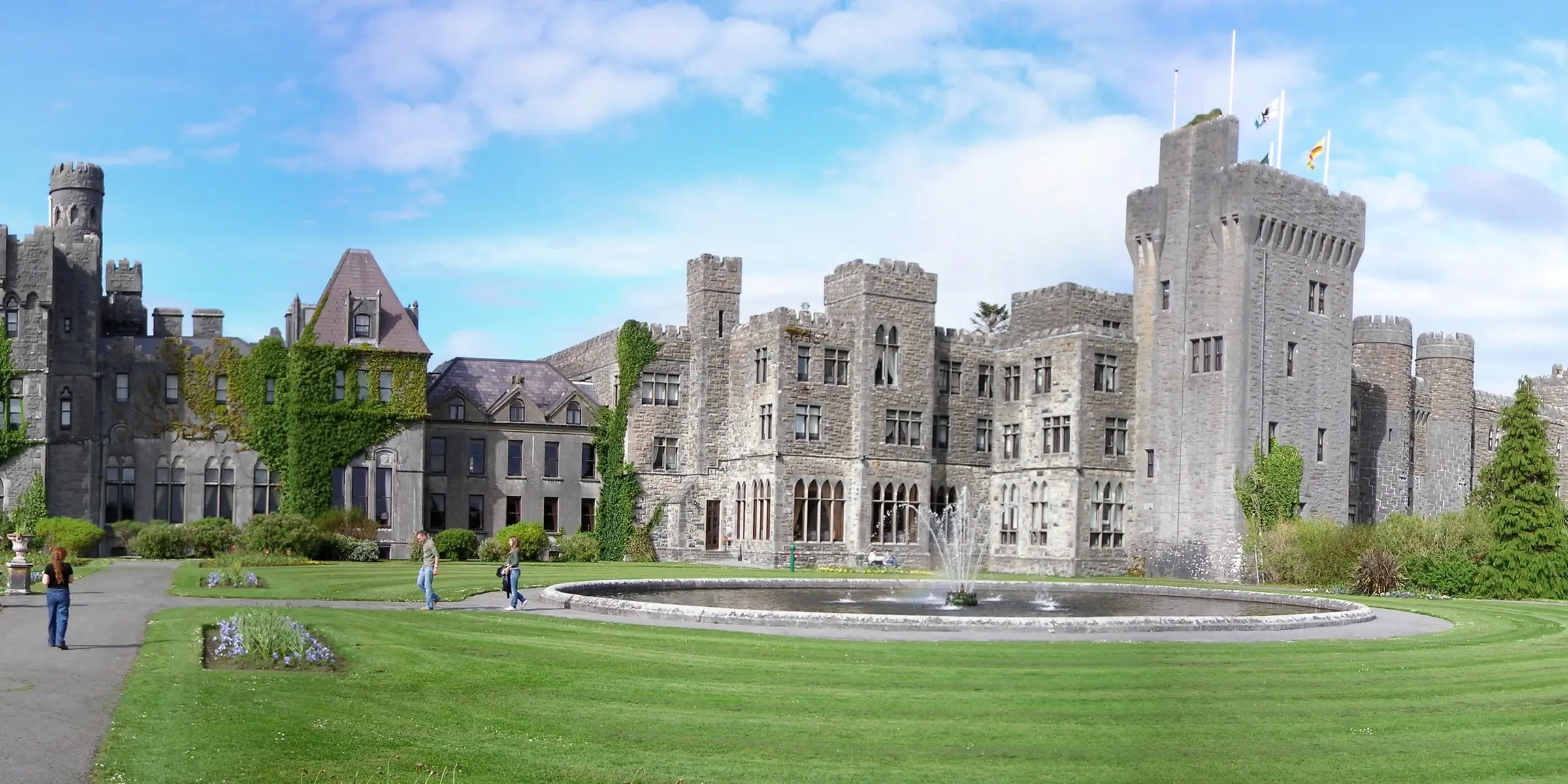 Ashford Castle and its lawns in Cong, County Mayo