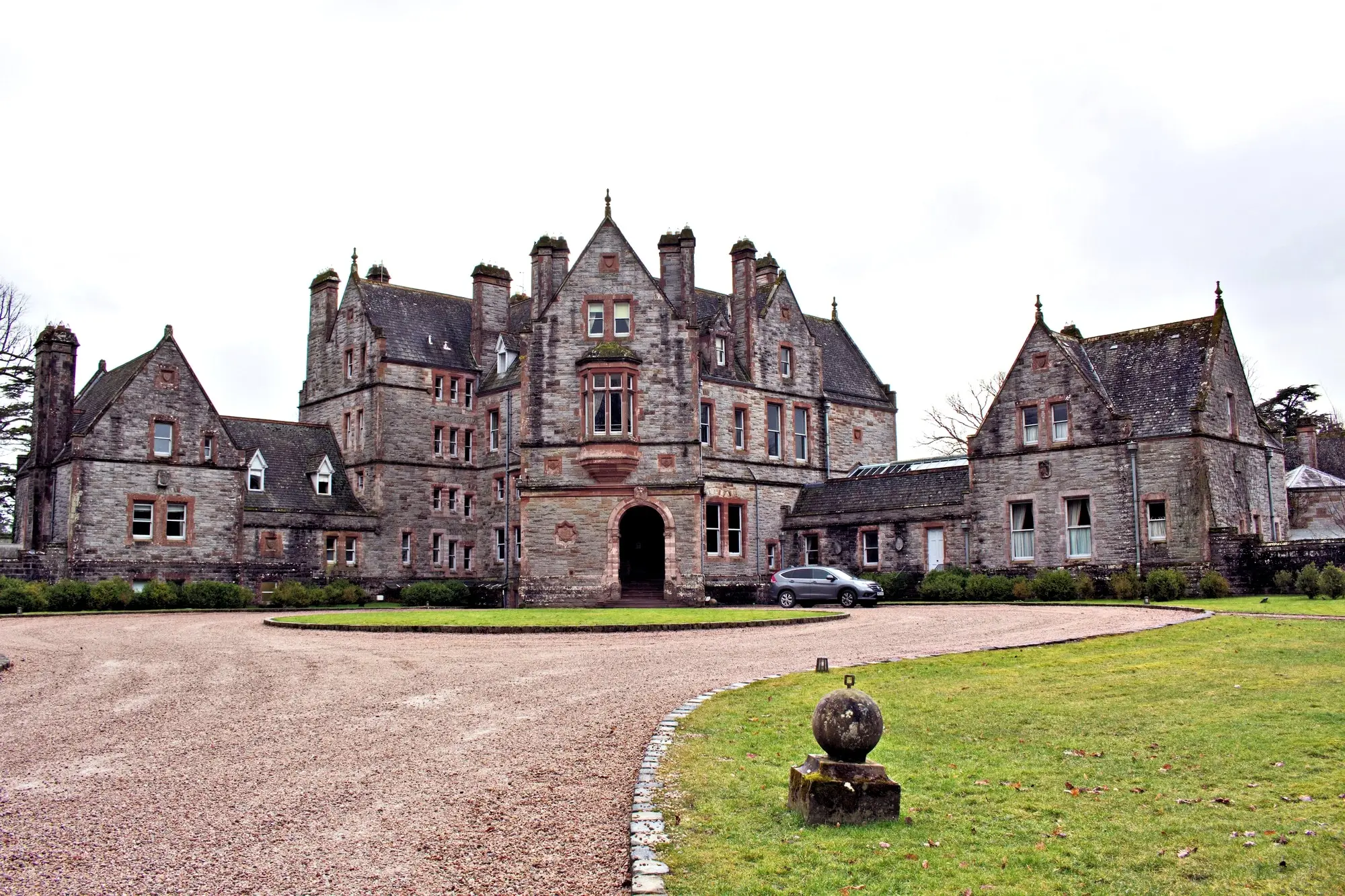 Castle Leslie, a Victorian castle with tall chimneys and gables, at Glaslough in County Monaghan