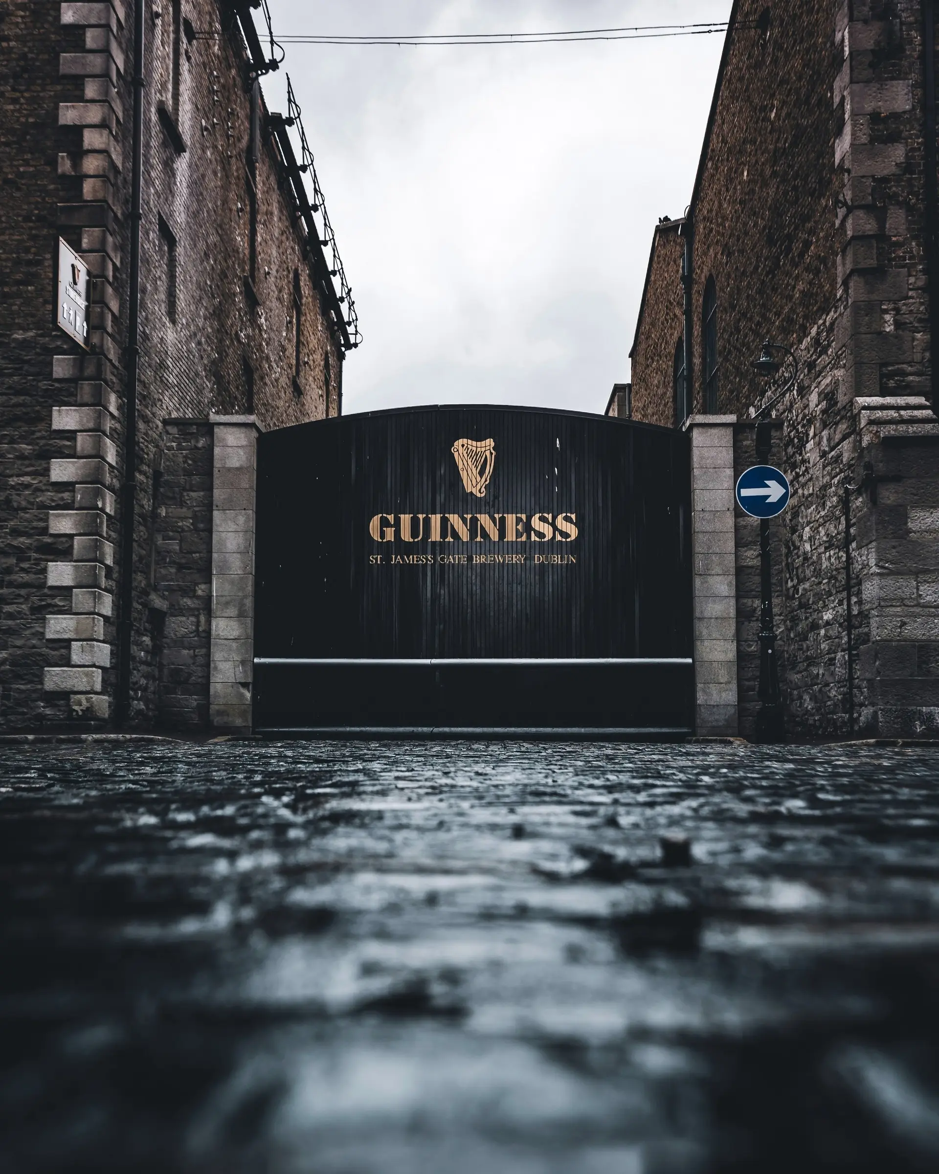 The Guinness gates at St James’s Gate Brewery in Dublin