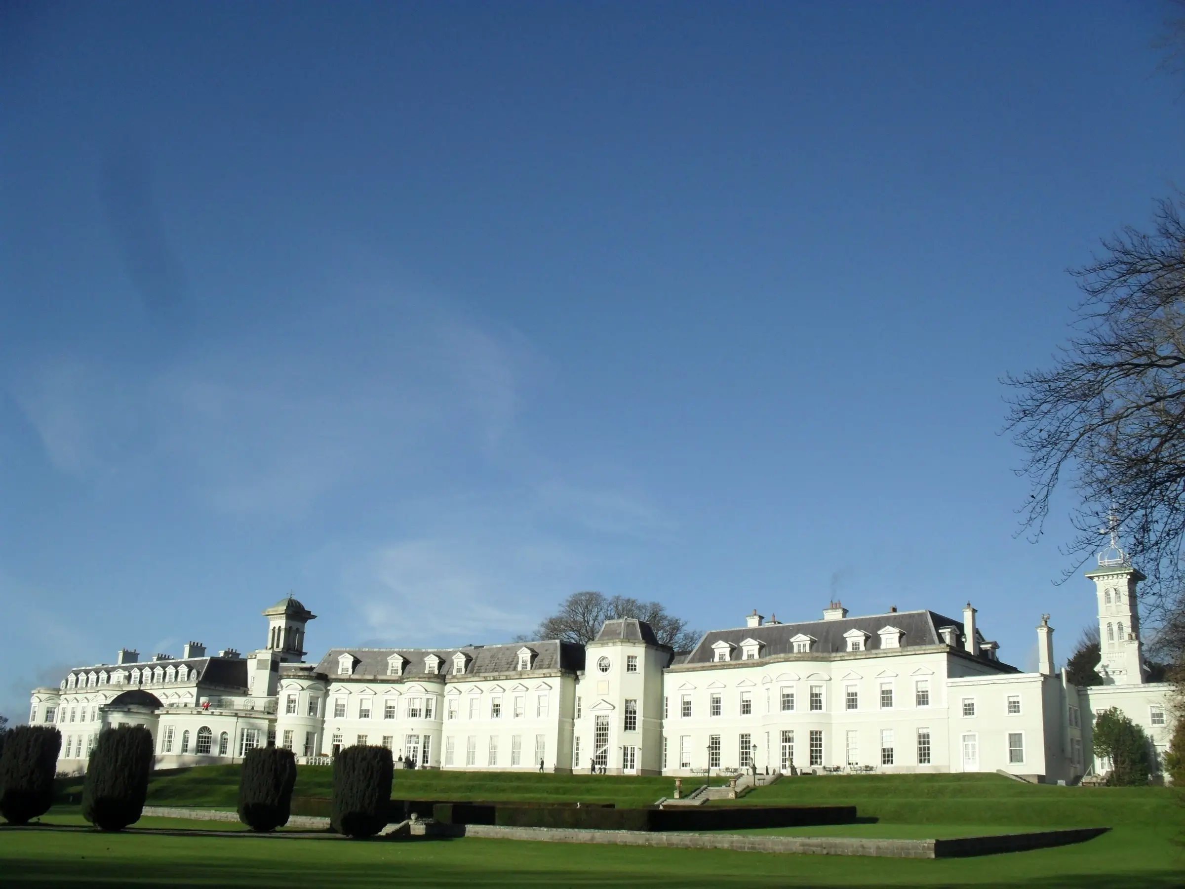 Straffan House, the hotel at the K Club in County Kildare, behind its formal lawns