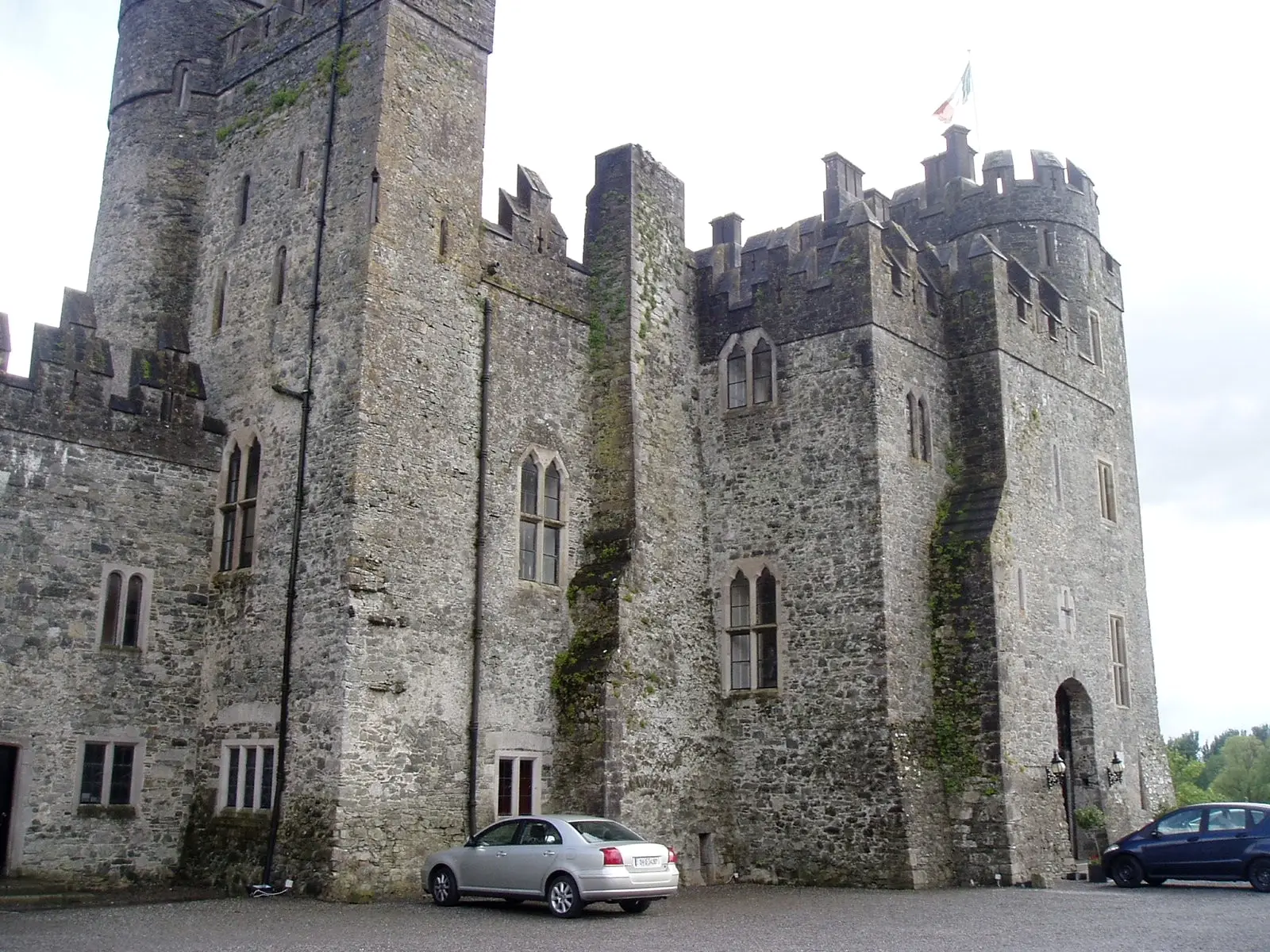 The towers and battlements of Kilkea Castle in County Kildare